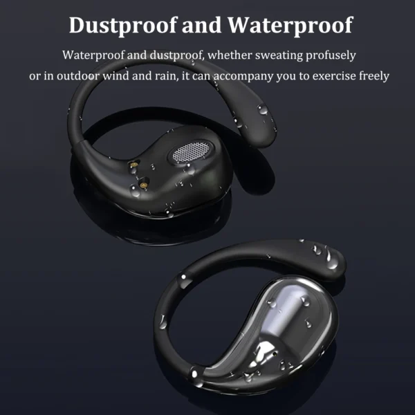 Bluetooth 5.4 Ear Hook Headphones TWS Wireless Earphones HiFi Stereo Waterproof Headsets LED Display Long Standby Touch Earbuds