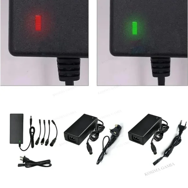 S8933e6e6036344cd98628d2071943c765.webp Electric Scooter Charger, 42V 2A Hoverboard Charger, Scooter Battery Chargers with 5 Connectors, Electric Scooter Charger