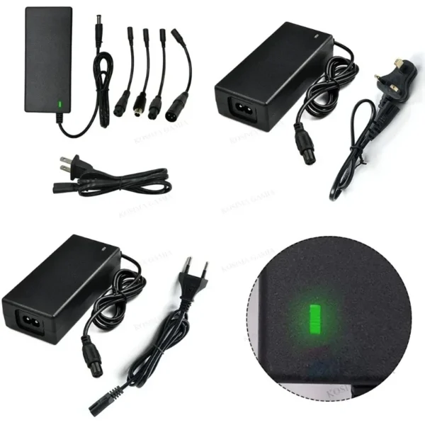 Sea04d2ba84c4435e854b96b7ec262a01g.webp Electric Scooter Charger, 42V 2A Hoverboard Charger, Scooter Battery Chargers with 5 Connectors, Electric Scooter Charger
