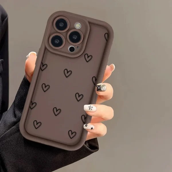 Love Heart Phone Case For iPhone 17 Cases iPhone 14 Pro Max 17 16 15 11 12 13 Pro Max 14 15 Plus 17 8 X XR XS Max Siicone Cover