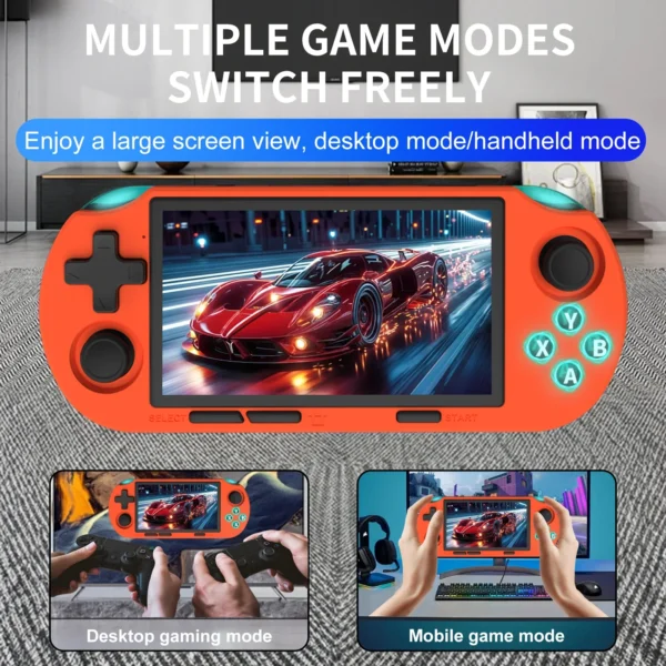 S18a431a25daf49dc9f4632816f490d4ap.webp GAMINJA Handheld Portable Gaming Console 4.5Inch HD IPS Screen Display Retro Gaming System LED lights Built-in 12000 Games