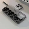 Letter Black Lace Phone Case For IPhone 17 16 15 14 13 12 11 Pro Max 13 12 17 Air 16 Plus Shockproof Soft Clear Cases Coque