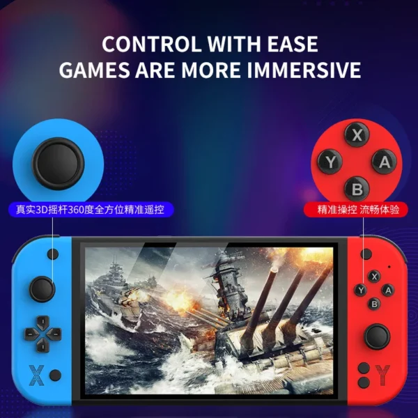 G90 Portable Handheld Game Console 7-inch IPS HD Screen Retro Gaming Arcade for PSP/PS1 64G TV Game Controller For Children Gift