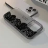 Letter Black Lace Phone Case For IPhone 17 16 15 14 13 12 11 Pro Max 13 12 17 Air 16 Plus Shockproof Soft Clear Cases Coque
