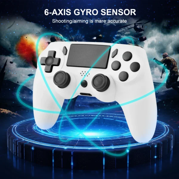 S7c6eb6161a4c4114ad481bb31602dd46j.webp GAMINJA Wireless Gamepad With 6-axis Gyroscope PC Joystick touchpad Dual Vibration For PS4 PS3 PC Multi-function Controller