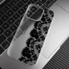 Letter Black Lace Phone Case For IPhone 17 16 15 14 13 12 11 Pro Max 13 12 17 Air 16 Plus Shockproof Soft Clear Cases Coque