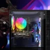 Gaming PC Desktop,Radeon RX 580 8G GDDR5, 10th Gen G5905 3.5G, 16G RAM, 512G SSD, WiFi, BT 5.0, RGB Fan x 4, RGB Mouse Pad