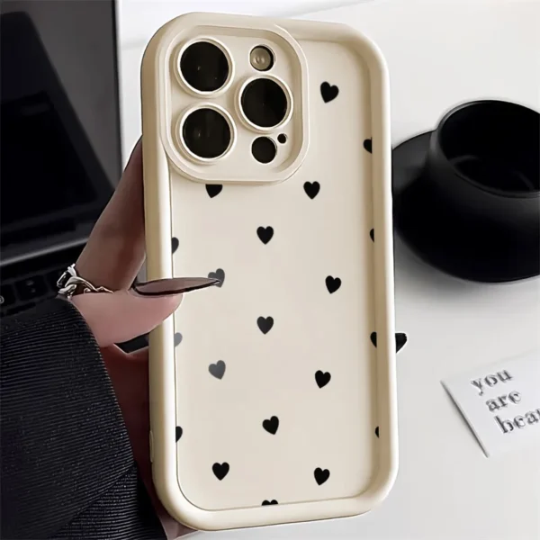 Love Heart Phone Case For iPhone 17 Cases iPhone 14 Pro Max 17 16 15 11 12 13 Pro Max 14 15 Plus 17 8 X XR XS Max Siicone Cover