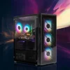Gaming PC Desktop,Radeon RX 580 8G GDDR5, 10th Gen G5905 3.5G, 16G RAM, 512G SSD, WiFi, BT 5.0, RGB Fan x 4, RGB Mouse Pad