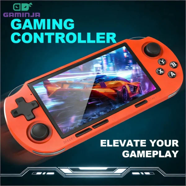 Saa1f481f6eed42a0aa07fbd87ce4b0a5P.webp GAMINJA Handheld Portable Gaming Console 4.5Inch HD IPS Screen Display Retro Gaming System LED lights Built-in 12000 Games