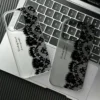 Letter Black Lace Phone Case For IPhone 17 16 15 14 13 12 11 Pro Max 13 12 17 Air 16 Plus Shockproof Soft Clear Cases Coque