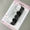 Letter Black Lace Phone Case For IPhone 17 16 15 14 13 12 11 Pro Max 13 12 17 Air 16 Plus Shockproof Soft Clear Cases Coque