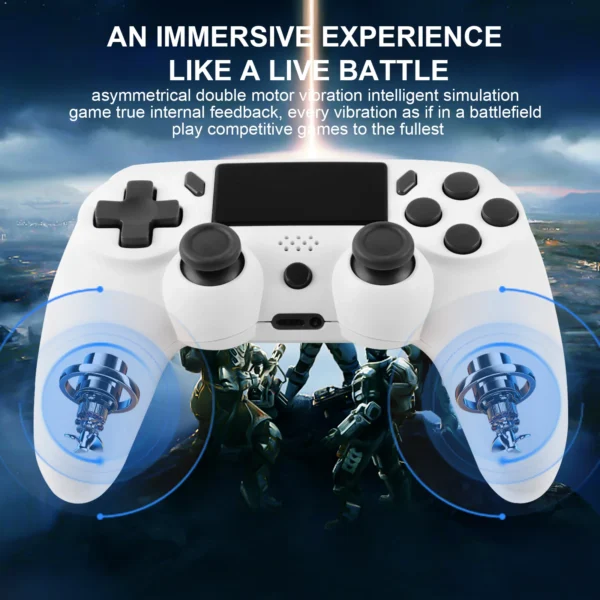 Sdcce47d5e04f44f581967bb51143cc05l.webp GAMINJA Wireless Gamepad With 6-axis Gyroscope PC Joystick touchpad Dual Vibration For PS4 PS3 PC Multi-function Controller