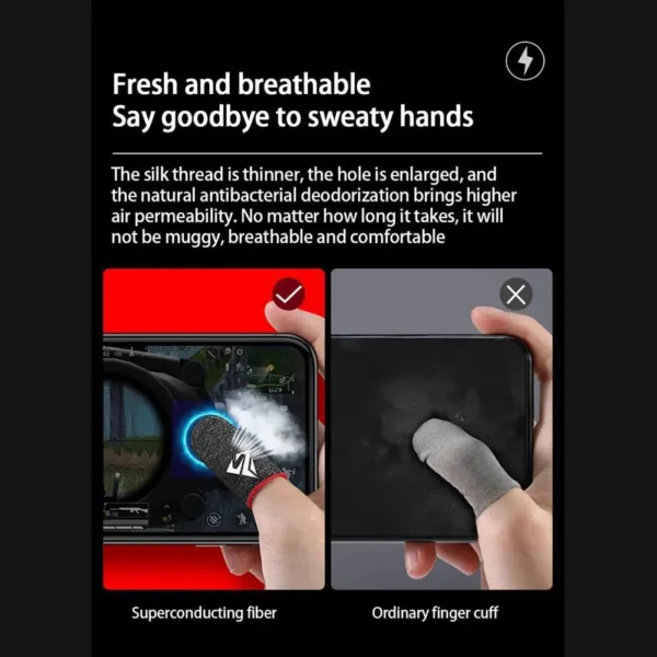 Gaming Finger Cots Anti Sweat Breathable Touchscreen for PUBG Mobile Games