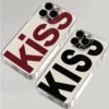 Kiss English Phone Cases For iPhone 17 16 15 14 Plus 13 12 11 Pro Max Plus 17 Air Transparent Silicone Cover Coque