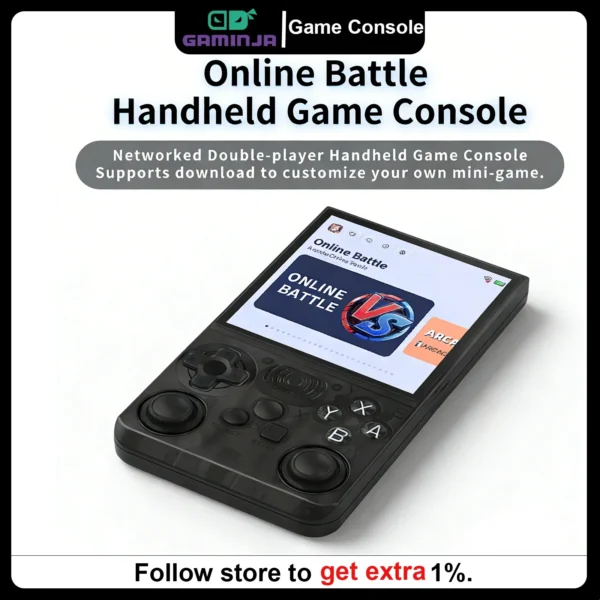 GAMINJA ANS13 Retro Handheld Video Game Console 4.0 Inch IPS Screen Portable Pocket Gaming System with 15000+ Built-In Games