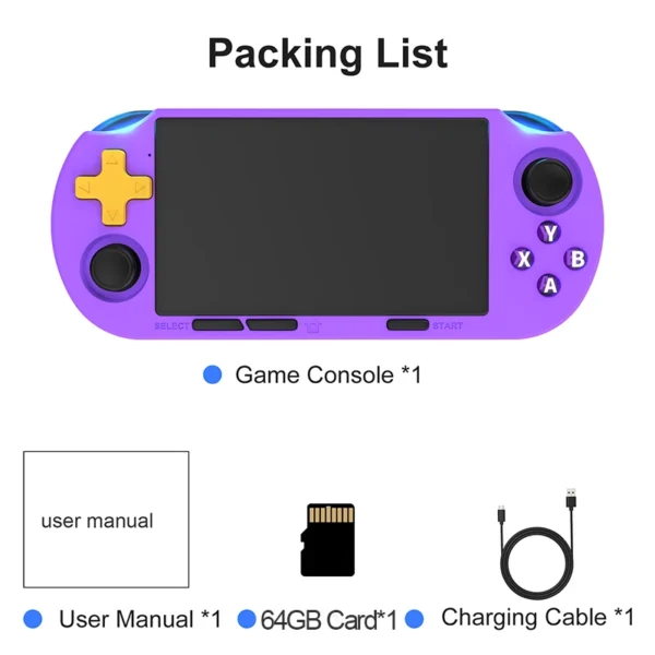 Sf8bfe1e0944d4f769797eb037df5f372Y.webp GAMINJA Handheld Portable Gaming Console 4.5Inch HD IPS Screen Display Retro Gaming System LED lights Built-in 12000 Games
