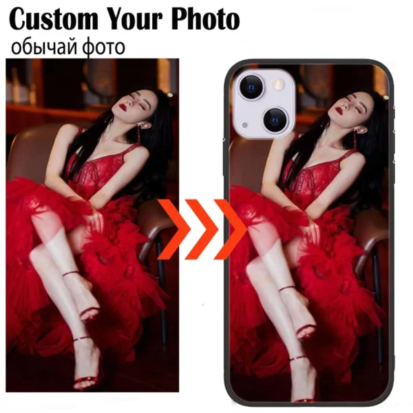 Custom Phone Cases For iPhone 16 16e 14 Pro Max 13 Mini 15 Plus Glass Silicone Cover Customized DIY Photo Personalized Pictures
