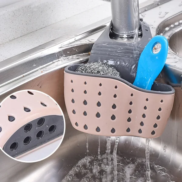 H5b17ec13729a4f18a40070e8f19dada3U.webp Kitchen Sink Holder Hanging Drain Basket Adjustable Soap Sponge Shelf Organizer Bathroom Faucet Holder Rack Kitchen Accessories