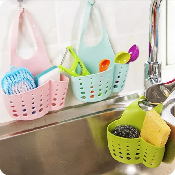 Hafc930699e06490f869d17561000c5f4I.webp Kitchen Sink Holder Hanging Drain Basket Adjustable Soap Sponge Shelf Organizer Bathroom Faucet Holder Rack Kitchen Accessories