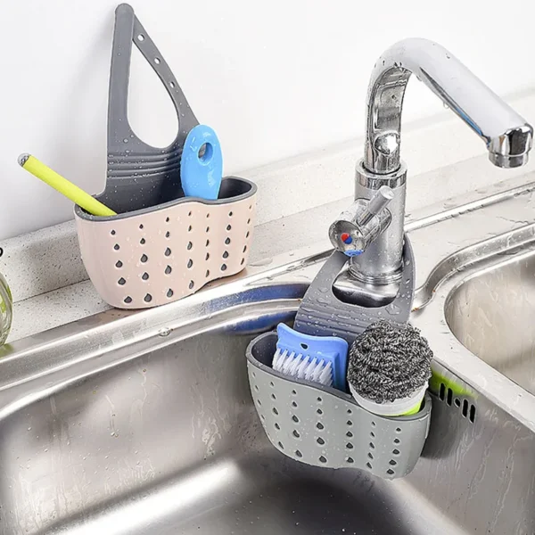Hc0a9fe387bb54b2bb3e80fb9e6b9fd7ch.webp Kitchen Sink Holder Hanging Drain Basket Adjustable Soap Sponge Shelf Organizer Bathroom Faucet Holder Rack Kitchen Accessories