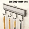 Kitchen Storage Rack Aluminum Alloy Hook Rack Wall Mounted Kitchen Utensil Storage Rack Bathroom Robe Towel Hanger