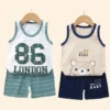 Children Sets Kids Clothes Boys Girls Vest Suit  Summer Children's Clothing baby Cotton T-Shirts Shorts Tank Top Sleeveless