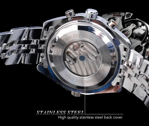 High-End Men's Watches Are a Stylish and Functionally Practical Mechanical Timepiece Made of Stainless Steel, Featuring a Hollow Design and a Large Dial. Its Attractive Appearance Makes It Suitable for Everyday Gifts, and It Requires No Batteries. It Is a Stylish, Business-Casual, Versatile, and Han