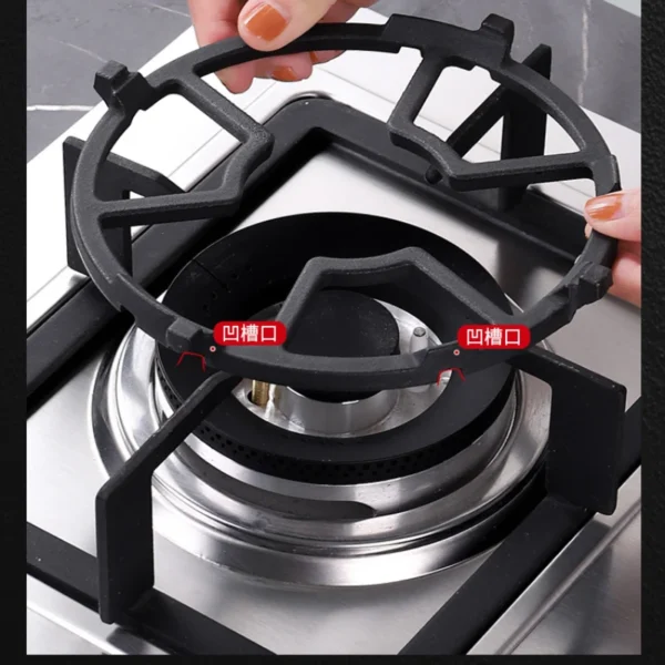 S19d1847091444e40badeb48ee006b611q.webp Kitchen Gas Stove Pot Holder Accessories Cast Iron Milk Pot Tripod Small Flat Bottomed Pot Bracket For A Cooking Wok Or Kettle