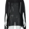 S2d643bebe2dd4c43bd379a34588f4d92k.webp Woman Clothes See-through Chiffon Blouses Sexy Fashion Solid Cover-ups Ladies Elegant Night Club Tops White Black Streetwear