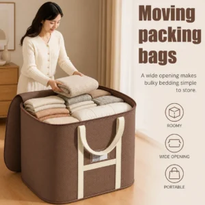 Household Clothes  Move Place Storage Bag for Clothes Dustproof Collapsible Organizers for Blankets Bedding Zip Bag with Handles