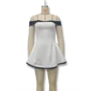 Women's Clothing 2025 Autumn New Arrival Contrast Color Design Sexy Tube Top Slim Fit Ruffle Dress Vestidos De Mujer