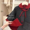Children's clothing 2023 winter new fashionable double-sided woolen coat children's woolen coat