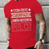 Men's Clothing This Great Body Who Needs Hair Funny Men's T Shirt with Spanish Text Camiseta Novelty Short Sleeve Humor Tshirt