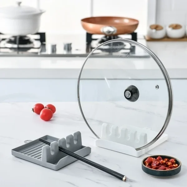 S56007a735a4d4df59b89bb1a9069caaaD.webp Kitchen Spoon Holders Fork Spatula Rack Shelf Organizer Plastic Chopsticks Holder Non-slip Spoons Pad