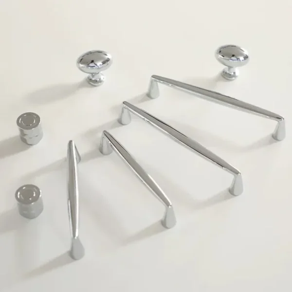 Kitchen Bedroom Accessories Furniture Wardrobe Pulls Modern Chromed Brass Kitchen Cabinet Storage Handles Drawer Knobs Hardware