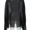 S5aee86dd05524f0dafce6ec894196670l.webp Woman Clothes See-through Chiffon Blouses Sexy Fashion Solid Cover-ups Ladies Elegant Night Club Tops White Black Streetwear