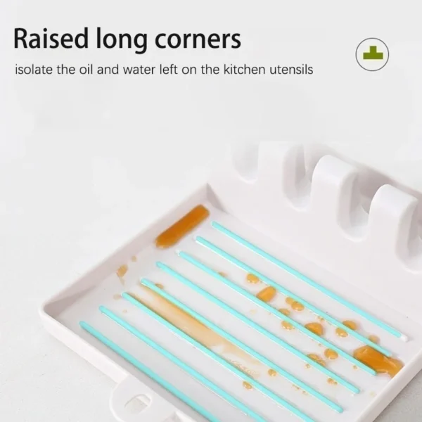 S5f7c7329edef43ddafd58ee5606228daP.webp Kitchen Spoon Holders Fork Spatula Rack Shelf Organizer Plastic Chopsticks Holder Non-slip Spoons Pad