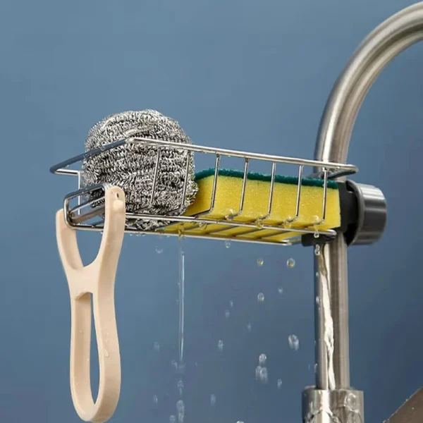 Kitchen Sink Drain Rack Flexible Faucet Holder Sponge Soap Brush Towel Storage Shelf Organizer Kitchen Bathroom Accessories