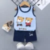 Children Sets Kids Clothes Boys Girls Vest Suit  Summer Children's Clothing baby Cotton T-Shirts Shorts Tank Top Sleeveless