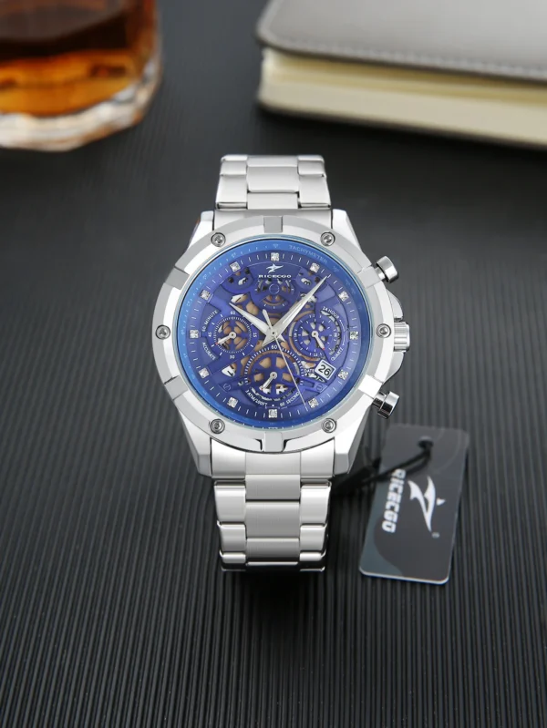 S8ca6a7415e344948906aac93ceede3ccU.webp Men's Watch with Multifunctional Chronograph, Stylish Wristwatch for an Active Lifestyle, Durable Design Suitable for Various Occasions
