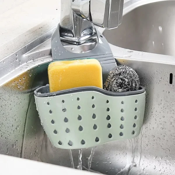 Sa047bdde284e4c5294e5b2869a25c011y.webp Kitchen Sink Holder Hanging Drain Basket Adjustable Soap Sponge Shelf Organizer Bathroom Faucet Holder Rack Kitchen Accessories