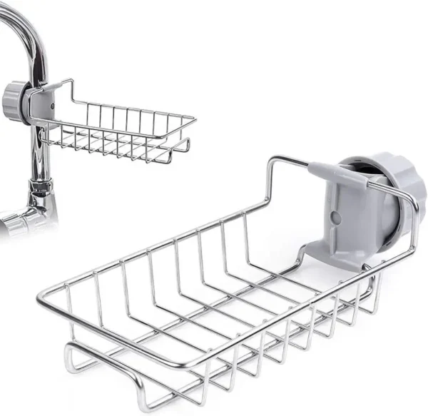 Kitchen Sink Drain Rack Flexible Faucet Holder Sponge Soap Brush Towel Storage Shelf Organizer Kitchen Bathroom Accessories
