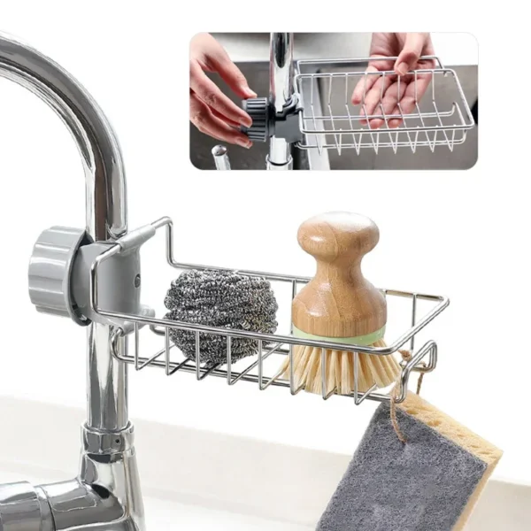 Kitchen Sink Drain Rack Sponge Storage Flexible Faucet Holder Soap Drainer Towel Rack Shelf Organizer Kitchen Accessories