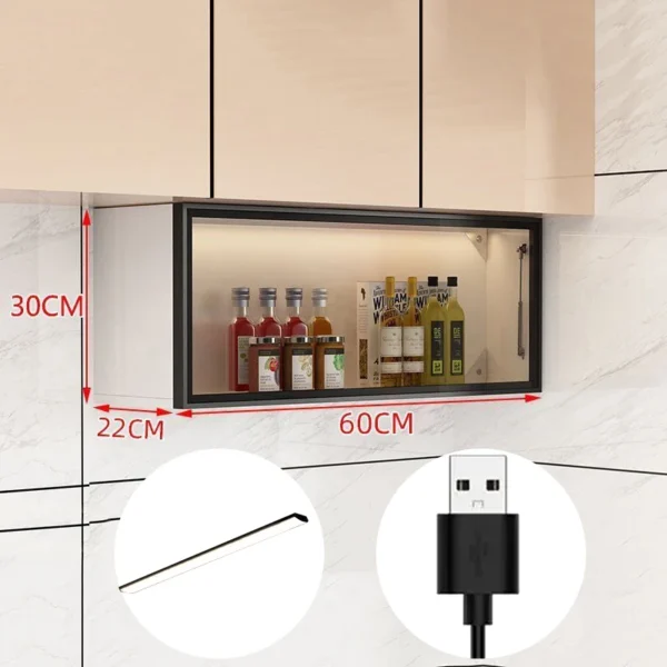 Kitchen Accessories Organizer Wall Mounted Kitchen Racks Modern Floating Cupboards Storage Organizers Suspended Storage Shelf