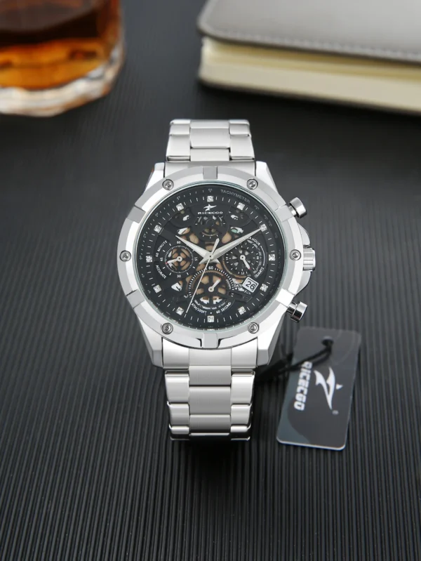 Sde42fdf906dc46bf9468a7115c08a0ba1.webp Men's Watch with Multifunctional Chronograph, Stylish Wristwatch for an Active Lifestyle, Durable Design Suitable for Various Occasions
