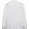 Clacive Fashion White Cotton Woman Blouse 2024 Elegant Stand Collar Puff Sleeve Shirts Casaul Classic Blusa Tops Female Clothing