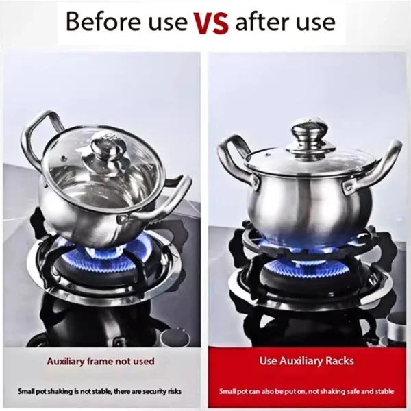 Seca7c68fcee64610b6554b943c5a66b2i.webp Kitchen Gas Stove Pot Holder Accessories Cast Iron Milk Pot Tripod Small Flat Bottomed Pot Bracket For A Cooking Wok Or Kettle