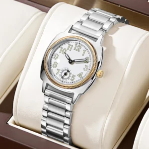Sf73a76799bf8433fa3777ad21fdf4c9cm.webp Women's Watch, A Stylish and Refined, Niche and Simple-Style Women's Watch With Stainless Steel Strap, Quartz Movement, A Unique