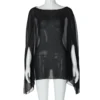Sfbb59fd9ae2741e9902de93c28f9adb0O.webp Woman Clothes See-through Chiffon Blouses Sexy Fashion Solid Cover-ups Ladies Elegant Night Club Tops White Black Streetwear
